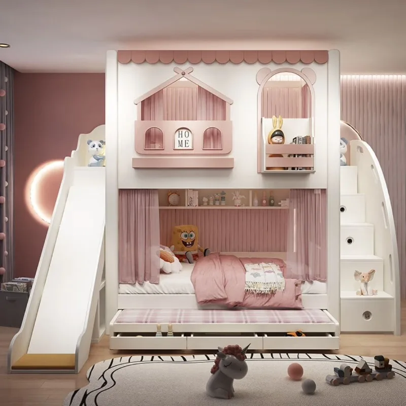 Baby Crib Bassinet Childrens Bed Toddler Bunk Montessori Trundle Princess Monster Wooden Hut Mezzanine Cradle Camas De Los Ninos