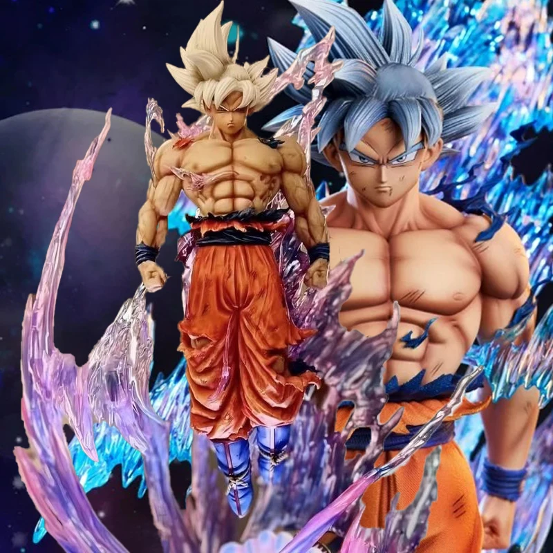 24cm Anime Dragon Ball Son Goku Action Figures Ultra Instinct Super Saiyan Statue Pvc Emit Light Model Boy Toy Collection Gifts