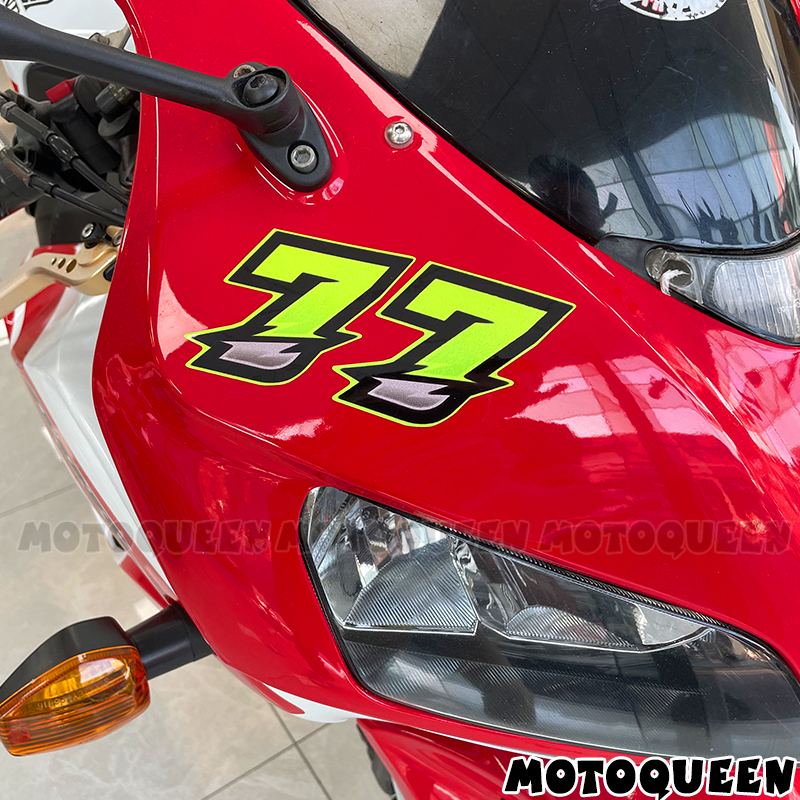 Гоночный мотоцикл, арабский DIY 123456789, наклейки с номером, боковая крышка топливного бака, обтекатель, наклейка на шлем для мотокросса, мотоцикла, автомобиля