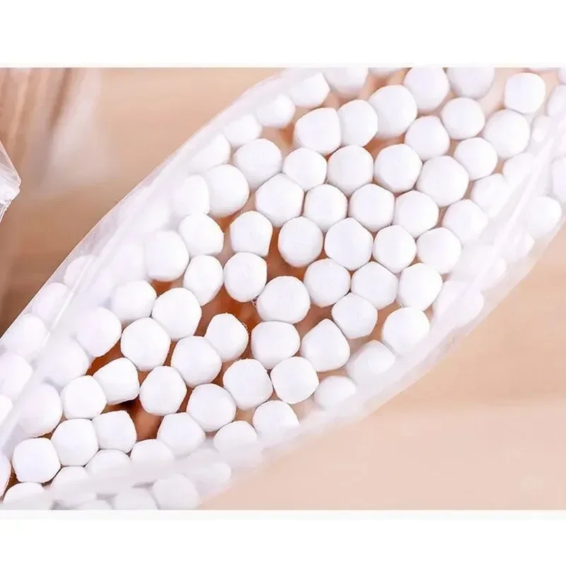 100/500 Uds hisopo de algodón de madera de doble cabeza limpieza de nariz y oídos herramientas de maquillaje para mujeres Lipstik bastoncillos de punta de bastoncillos Oidos