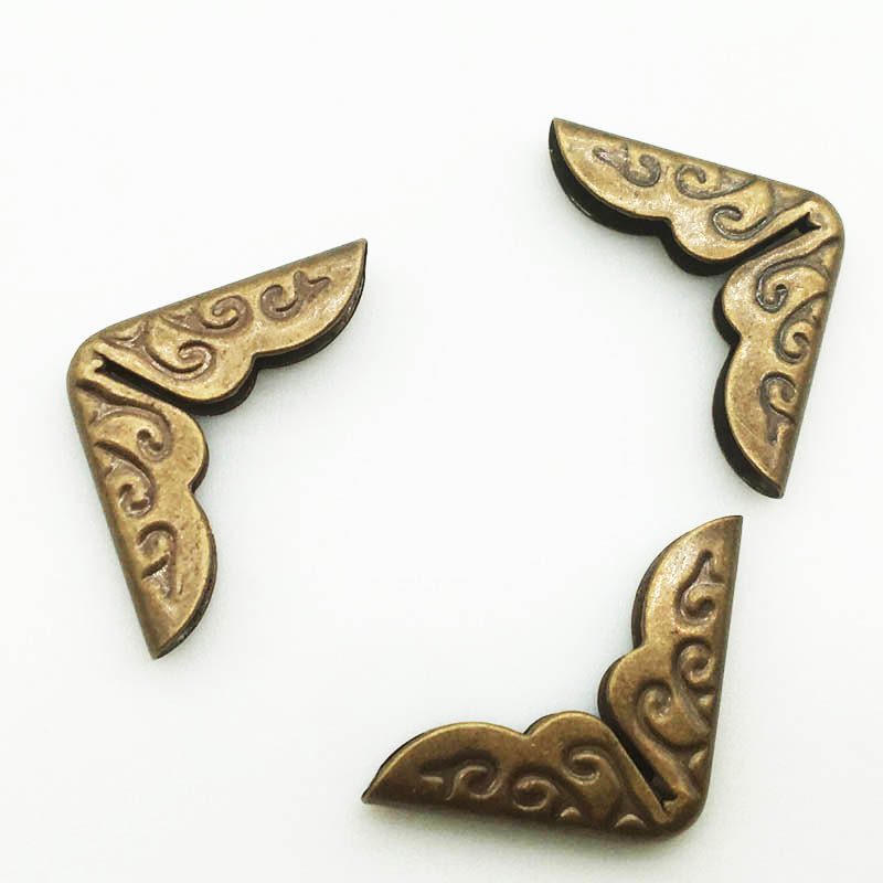 Clearance_50 ピース/ロット 14X14X3mm ブロンズ金属ブックコーナーフォトアルバムメニューフォルダー DIY スクラップブッキング装飾コーナープロテクター