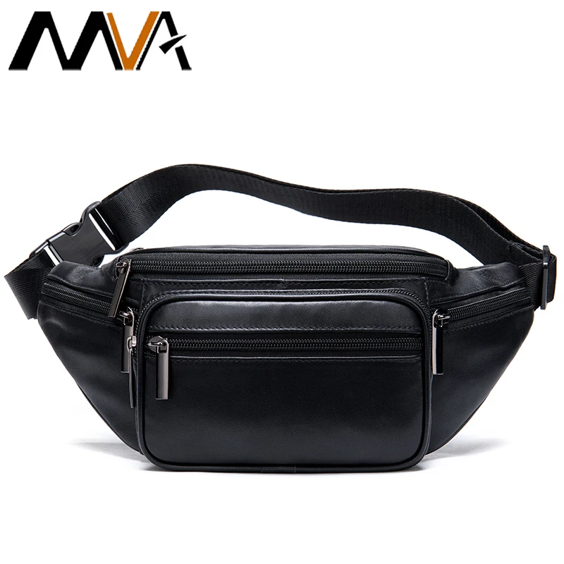 Riñonera MVA para hombre, riñonera con cinturón, riñonera de cuero genuino de oveja para hombre/mujer, riñonera con cinturón, riñonera para hombre 8879
