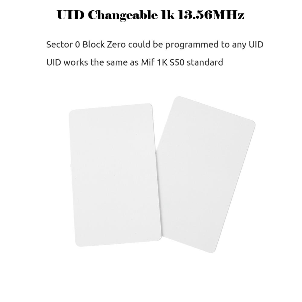 10PCS Rewritable RFID 13.56MHz CUID UID Blank Card Clone Card Copyable Changeable Smart IC S50 Card Duplicator White Cards