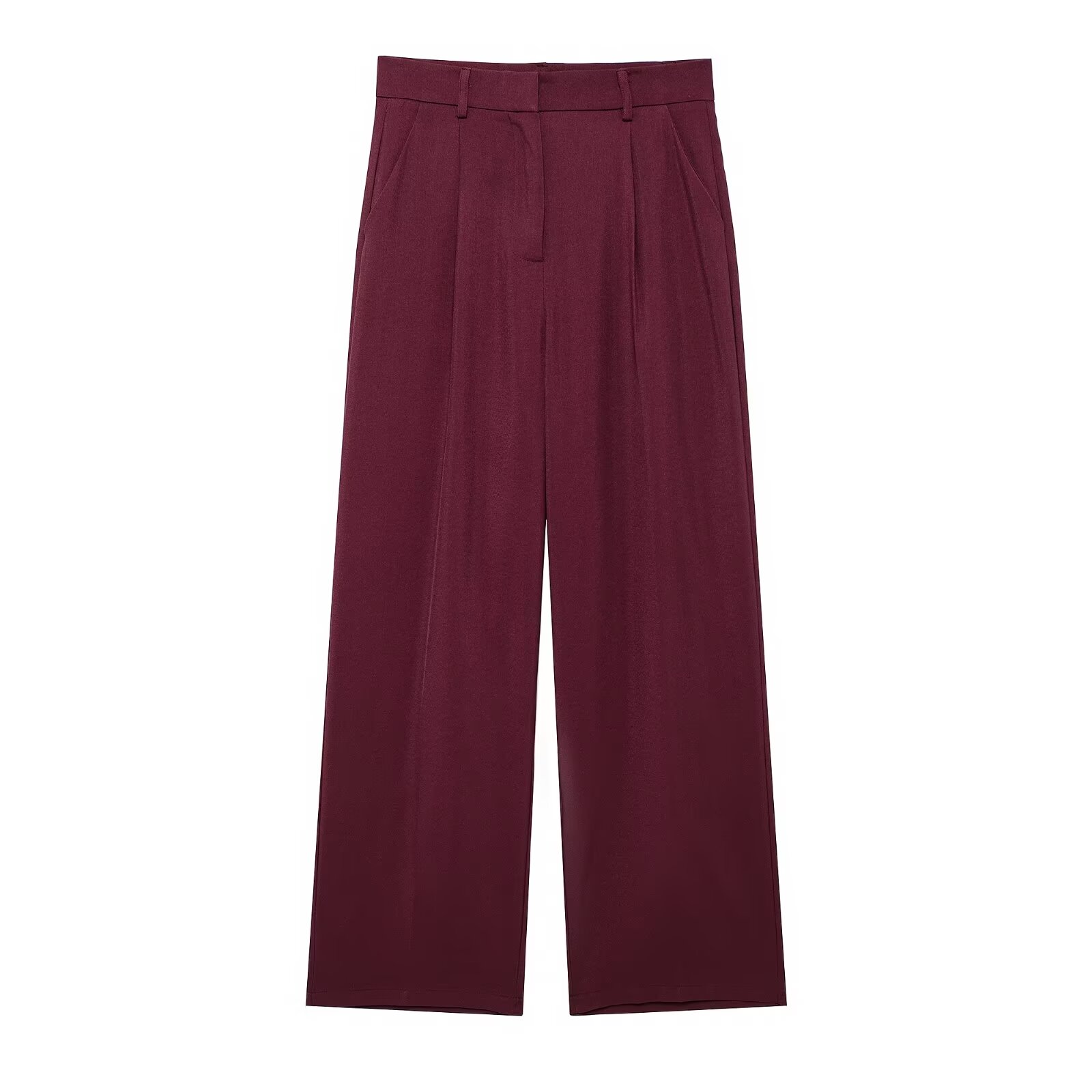 Damenanzug-Set Ankora rot zweireihig Anzugjacke hoch taillierte Hose Herbst neues Anzugset