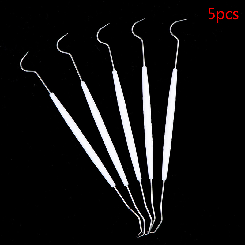 Herramienta Dental de acero inoxidable con doble gancho, herramienta de higiene, 5 piezas