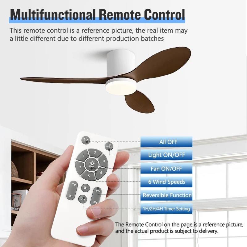 The New Fan Light Features Three Blades and Dimming Functionality,also Offers APP-controlled,Low Noise ceiling fan light