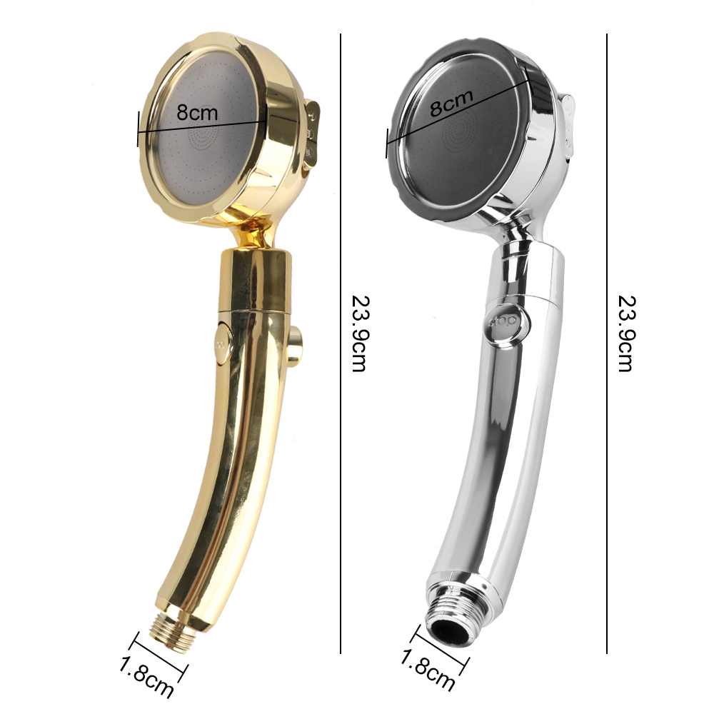 360 องศาหมุนหัวฝักบัวแบบใช้มือถือปรับได้ 3 การตั้งค่าสเปรย์พร้อมสวิตช์เปิด/ปิดหยุดชั่วคราวหัวฝักบัวประหยัดน้ํา