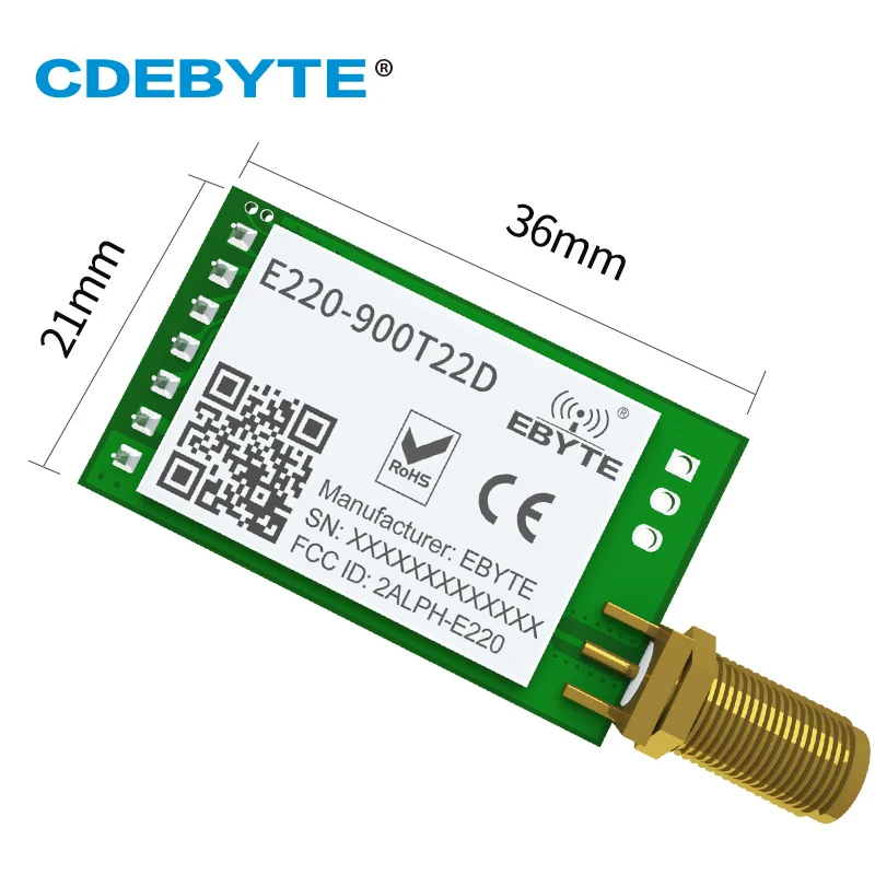 2PCS E220-900T22D-V1.2 LoRa Spread Spectrum 868MHz 915MHz Wireless UART Modul RSSI ISM 22dBm SMAK Antenne Empfänger IoT