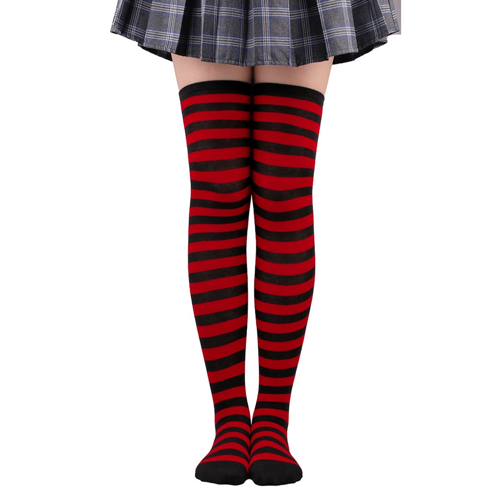 1 paio di calzini da donna a righe al ginocchio COSPLAY Anime
