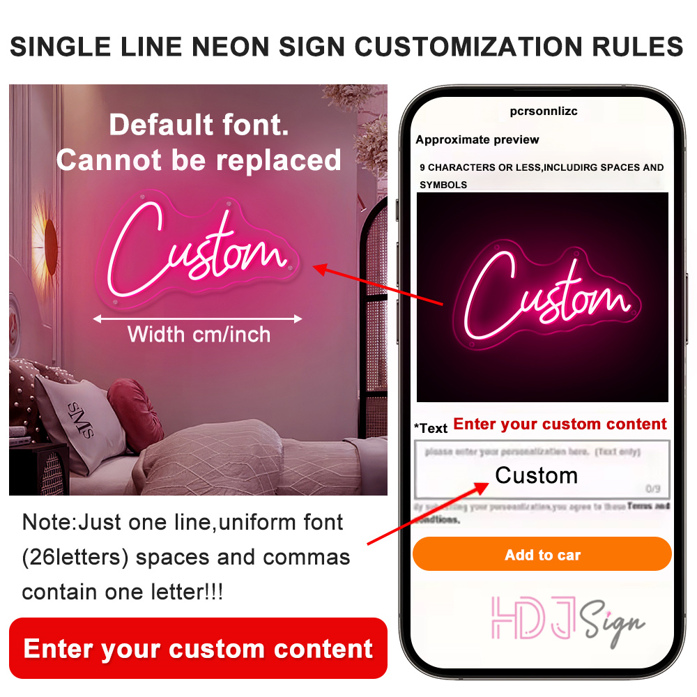 Custom Neon Led Sign Custom Name Neon Led Light Wedding Bedroom Decoration Personalized Neon Name Lights Party Room Wall Decor