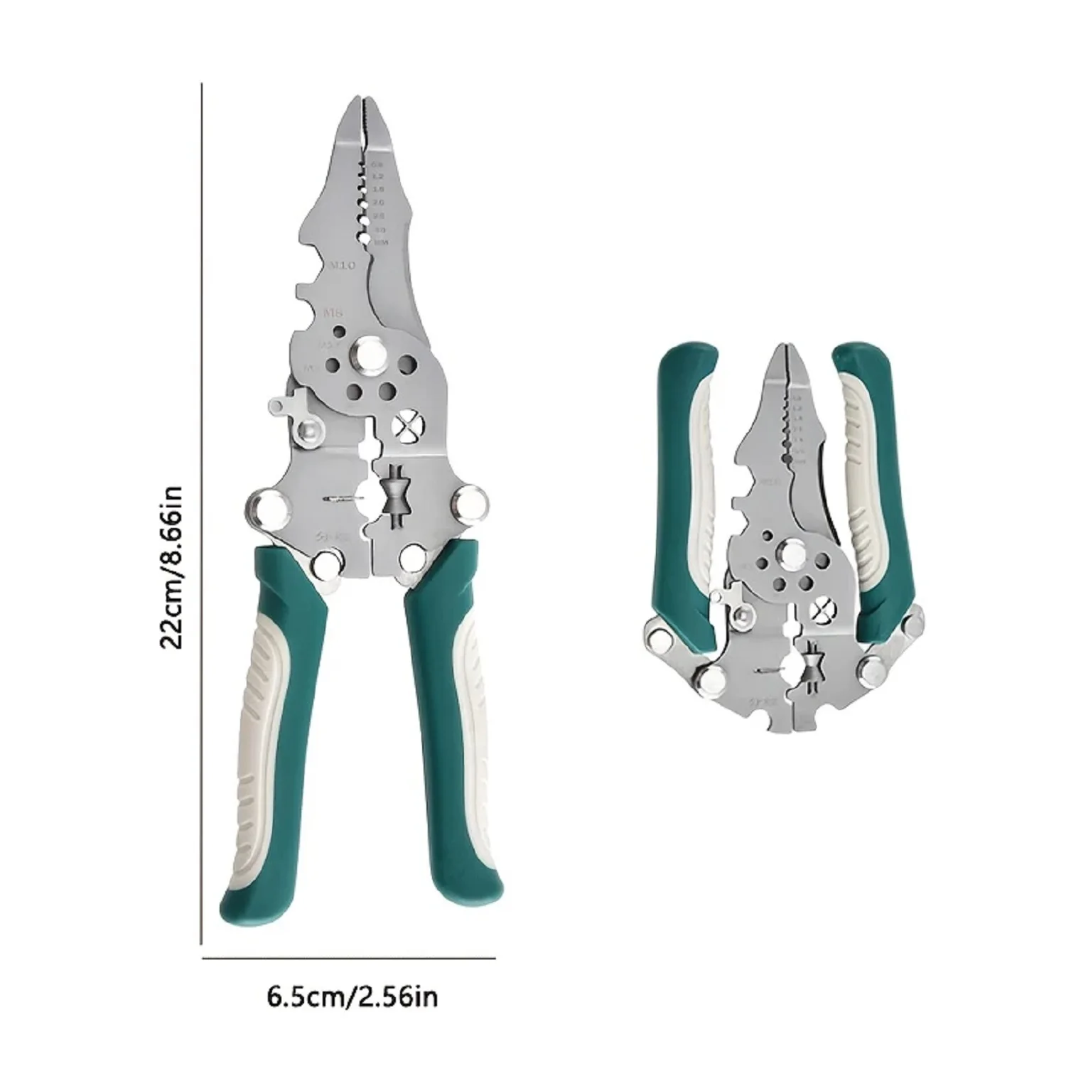 1/2 Foldable 18-in-1 Wire Stripping Pliers Crimping Tool Multifunctional Electrician Pliers, Professional-Grade Electrician Tools | Compact Foldable Design for Secure Connections and DIY Projects