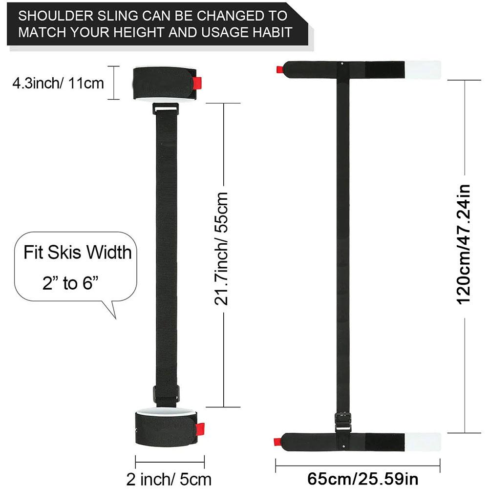 New Nylon Skiing Pole Shoulder Strap Adjustable Portable Ski Holder Straps for Men Women Kids Snowboard Accessories