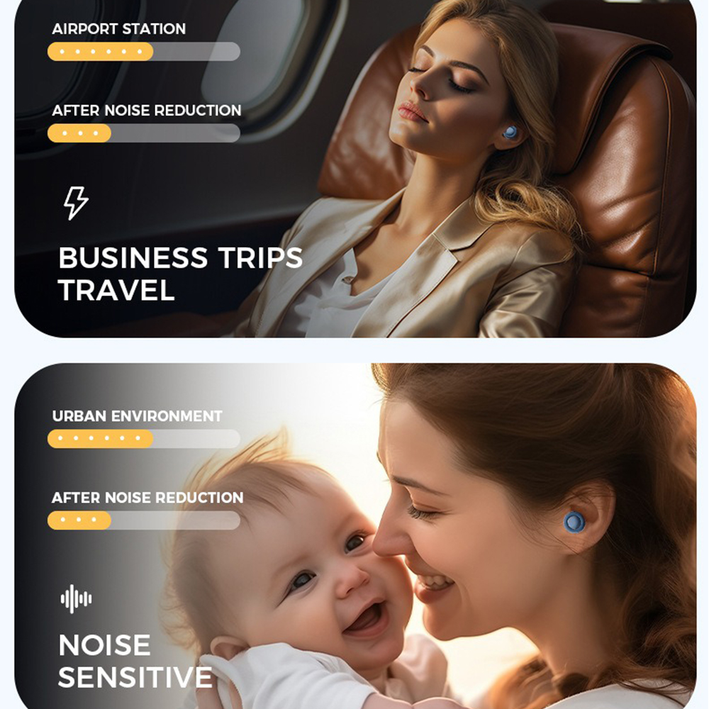 Silicone Earplugs for Sleep Noise Cancel Noise Reduction-Soundproof Reduce Disturbances -Quality loop Earplugs