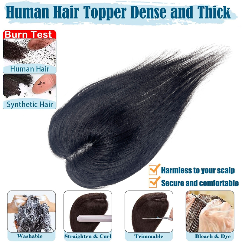 Peruca de renda suíça para mulheres, extensões de cabelo humano 100% reais, volume de cabelo, cabelo, melhorar o cabelo, 25cm, 13x12cm