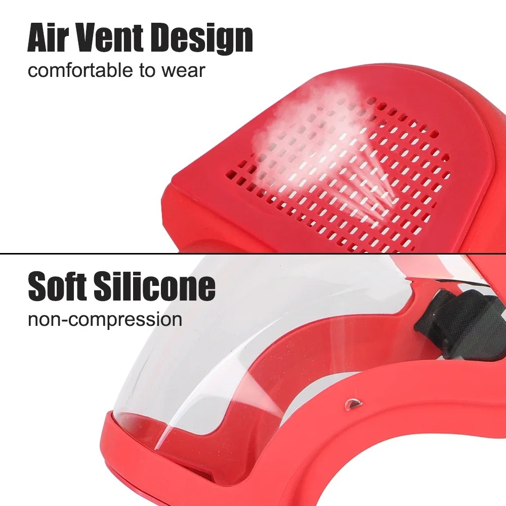 Full Face SHIELD หน้ากากโปร่งใส HEAD Eye SAFETY ป้องกันแว่นตาหน้าจอ Visors ฝุ่น WindProof Anti-FOG เครื่องมือห้องครัว