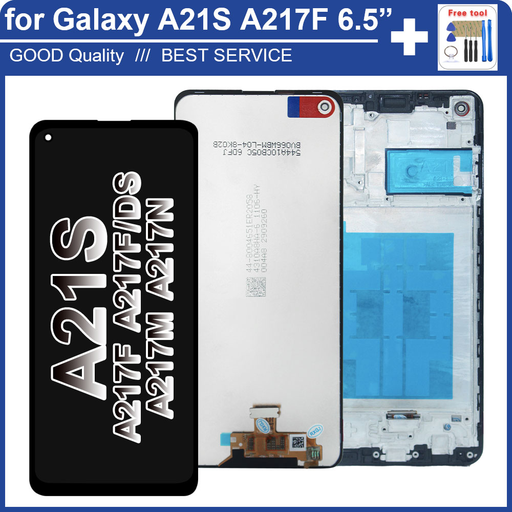 Pantalla LCD Super AMOLED probada para Samsung Galaxy A21S A217F, montaje de digitalizador con pantalla táctil LCD para Samsung A21S SM-A217F/DS