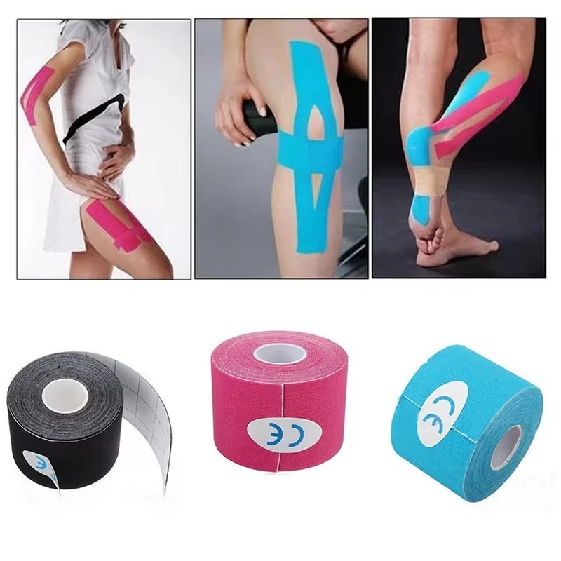 2.5cm*5m Sports Kinesiology Tape  Recovery Self Adherent Bandage Wraps Waterproof Cotton  Tapes for Muscle Pain Relief