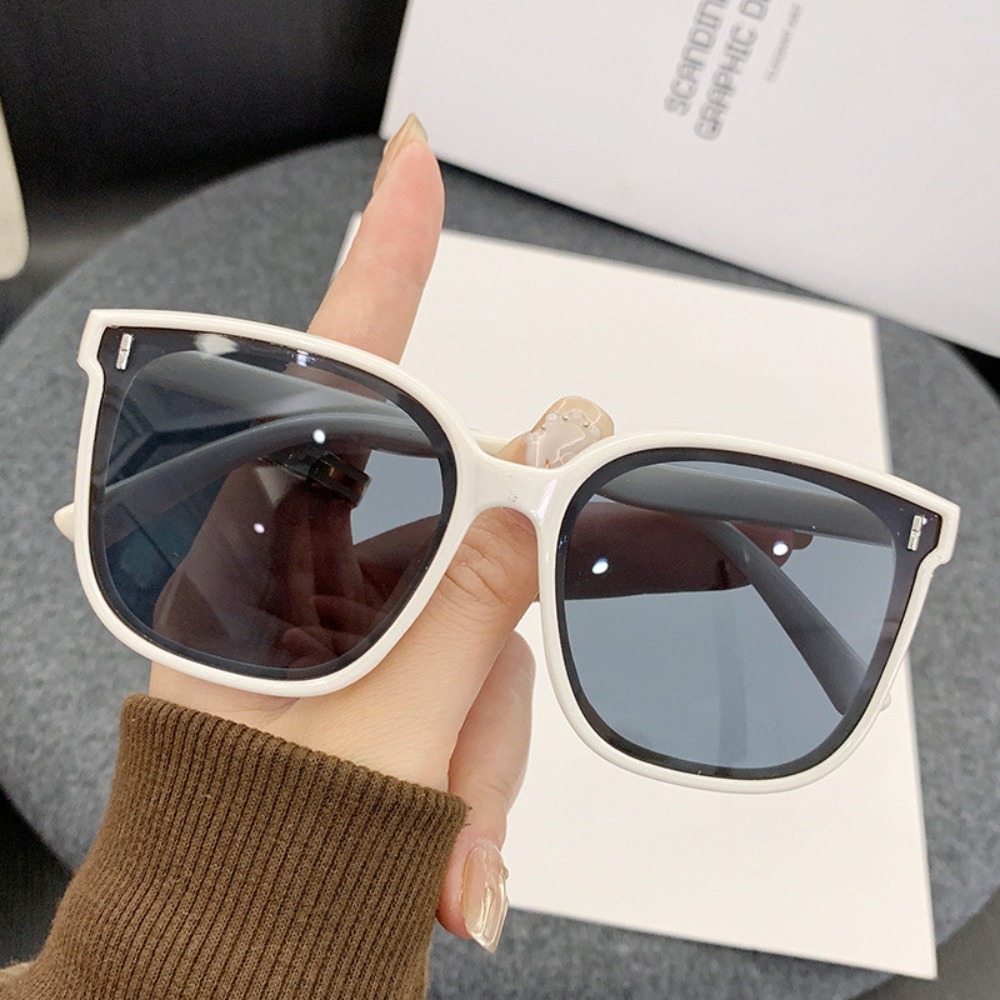 Estilo coreano moda grande quadro quadrado proteção uv óculos de sol para mulheres personalidade de vidro óculos de sol unisex