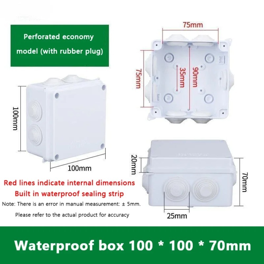 Cable de conexión blanco, caja de conexiones impermeable IP65 DIY, carcasa de Cable interior, cajas de Control eléctricas
