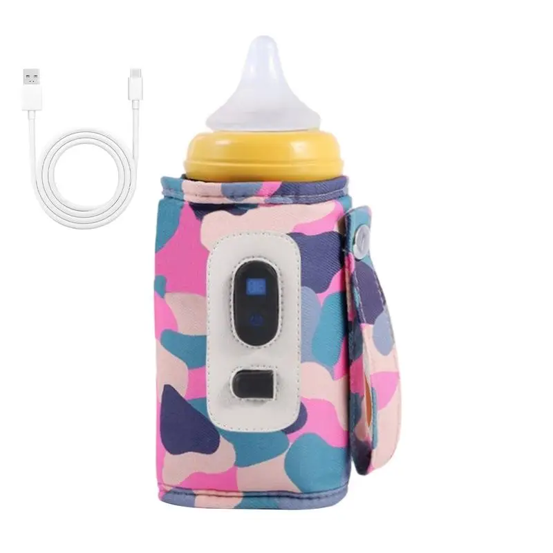 Calentador de biberones para coche, protector de calor de leche, calentamiento rápido USB, protector de calor para bebidas de leche con pantalla de temperatura para viajes y Camping