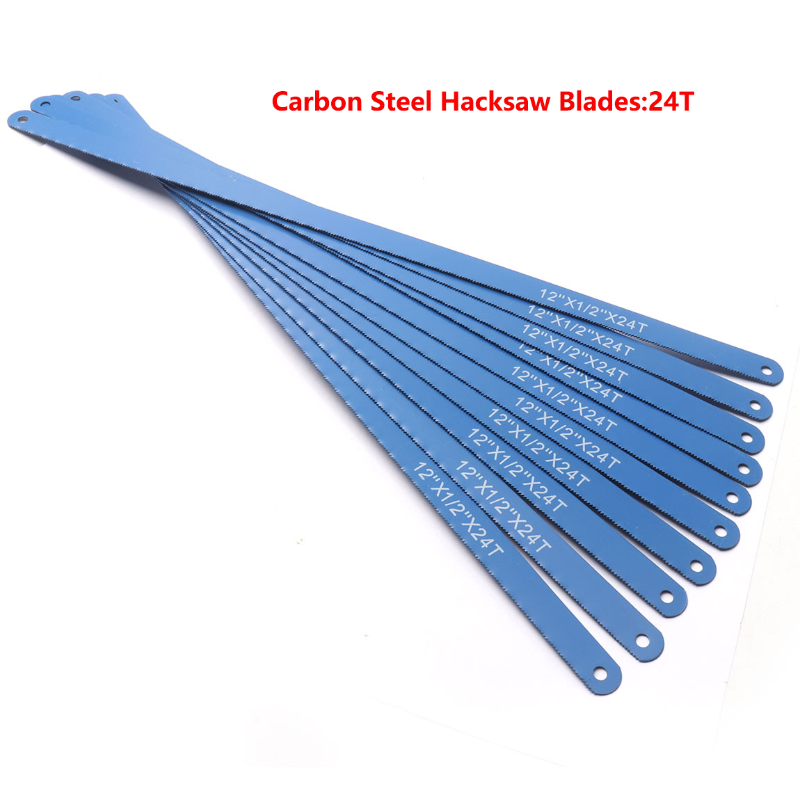 10 pçs 300mm 24t lâminas de serra de metal aço carbono serra de mão plástico metalurgia lâmina de serra para cortar metal ferramentas diy