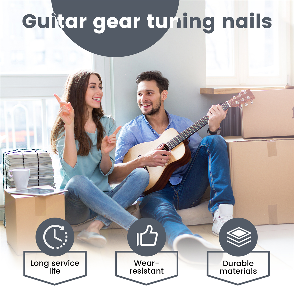 エレキギターチューニングペグ、オープンギアチューナー、フェンダージャズベースシルバー用マシンヘッド、4個