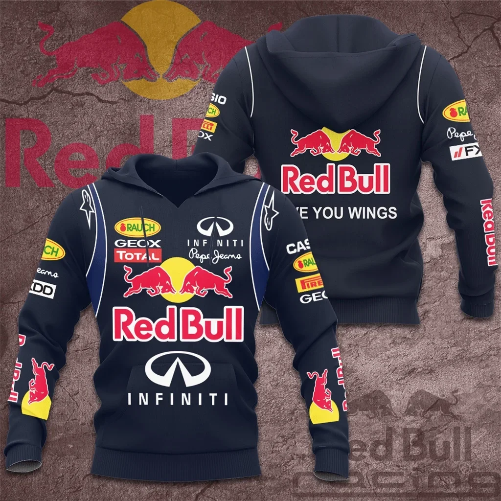 Sudadera con capucha Red Bull, moda con estampado 3D, sudadera con capucha para ciclismo para hombre, deportes al aire libre, sudadera de carreras Red Bull, sudadera con capucha para hombre Red Bull