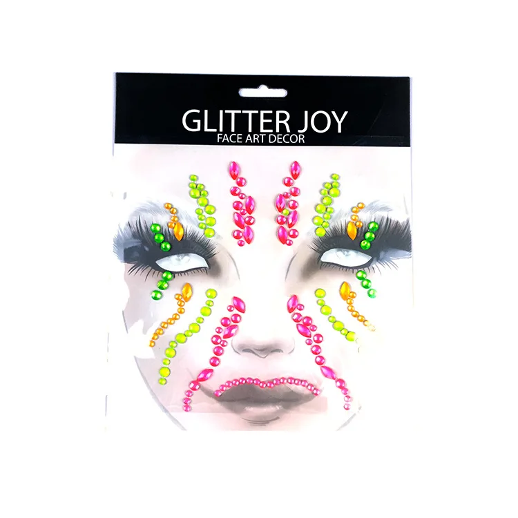 Serie de Halloween 3D araña Terror cara pegatinas de cristal fiesta Horror mueca decoraciones acrílico taladro tatuaje temporal pegatinas