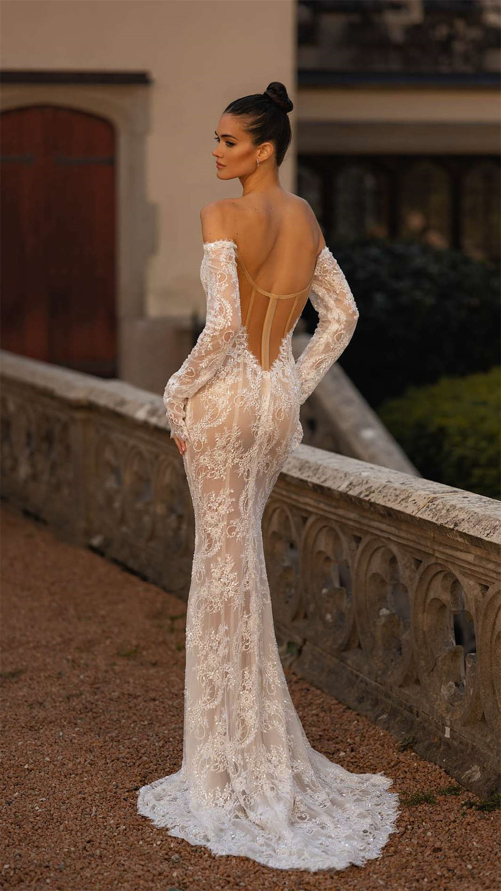 Sexy Long Sleeves Full Sleeves Full Lace Handmade Beaded Sheath/Mermaid Wedding Dresses Custom Made 2026 Vestido De Noival