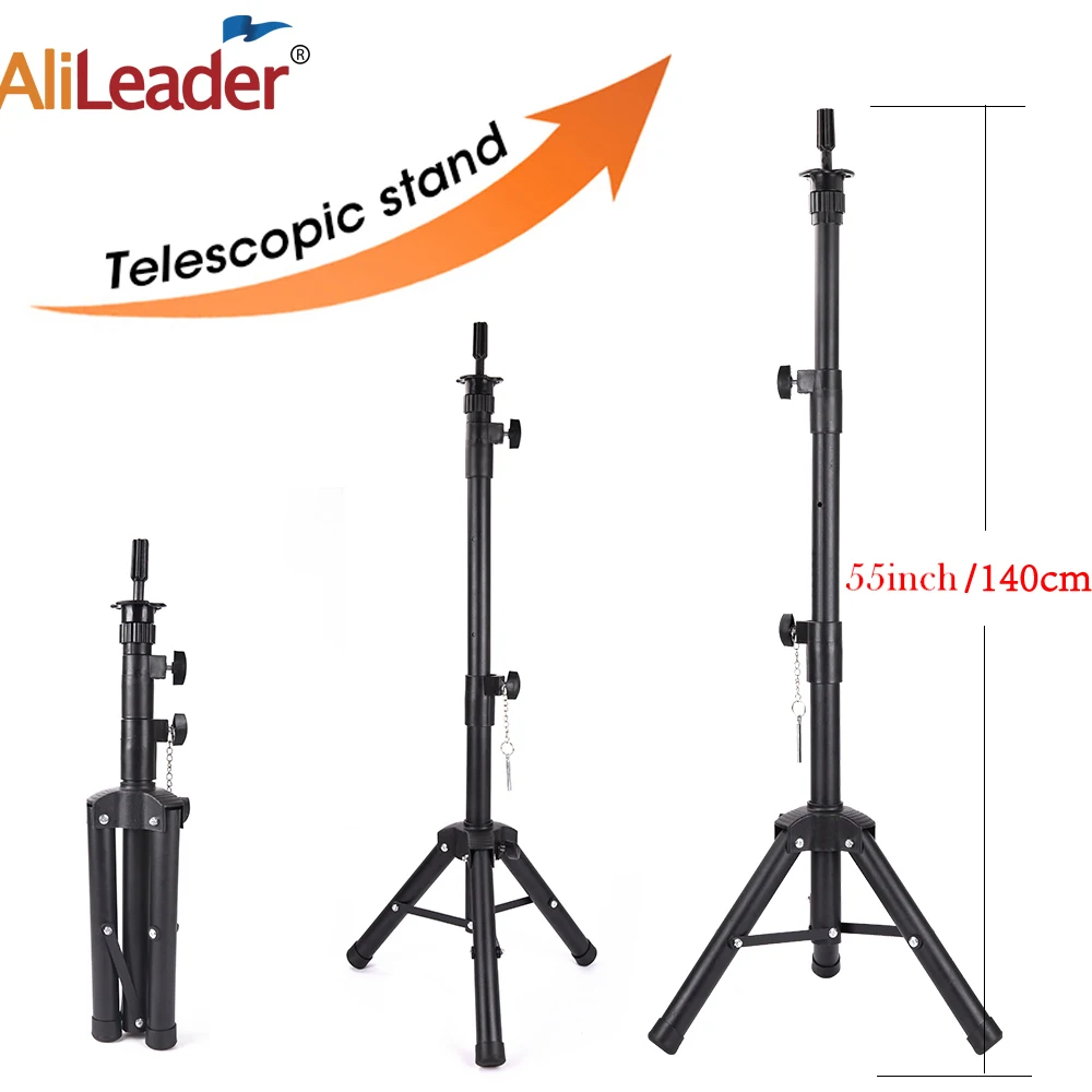 Alileader nuevo soporte para pelucas de 140Cm/64Cm, trípode para peluca con maniquí, cabeza de bloque de lienzo, trípode ajustable, kit para hacer peluca, regalo TPins