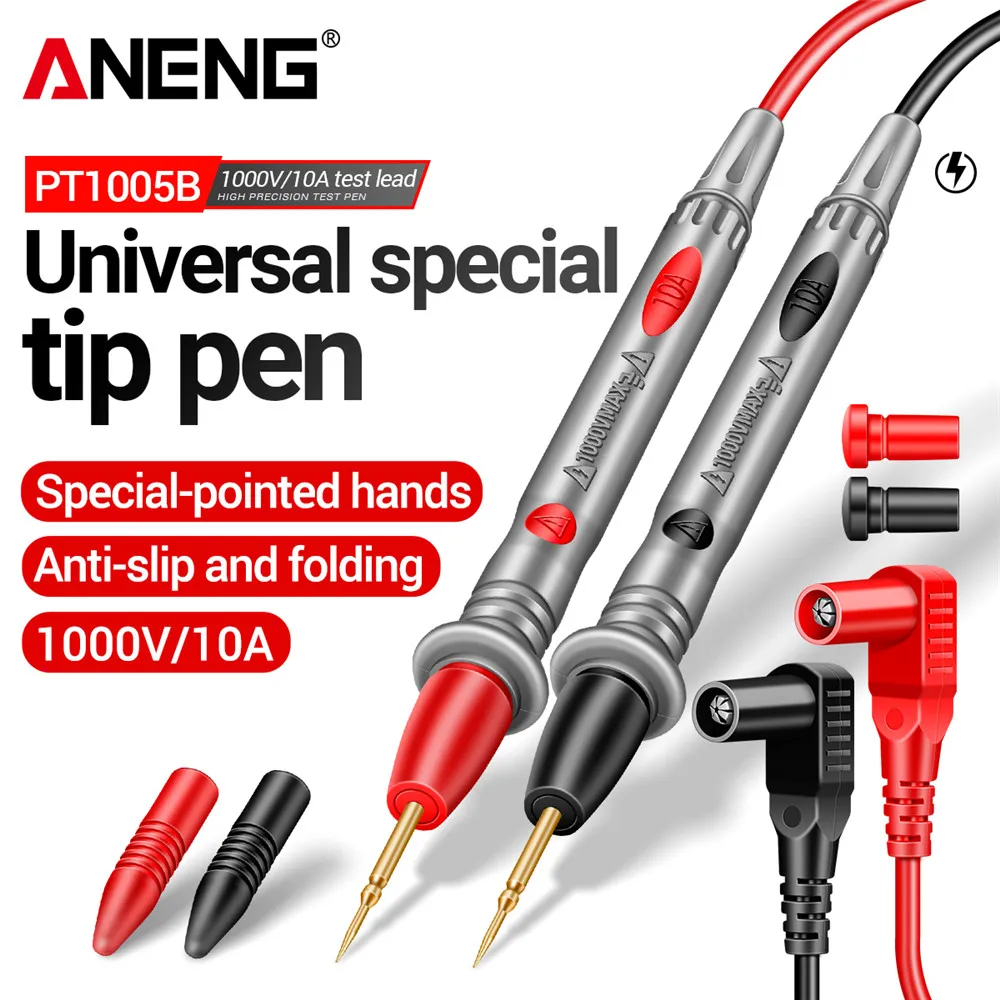 ANENG PT1005B multímetro Digital mesa sonda cables de prueba 1000V 10A punta de aguja Universal multímetro probador sonda de plomo pluma de alambre