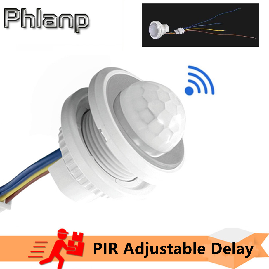 Detector infrarrojo PIR LED integrado AC 85V-265V IR interruptor de Sensor de movimiento infrarrojo para iluminación del hogar regulación de inducción