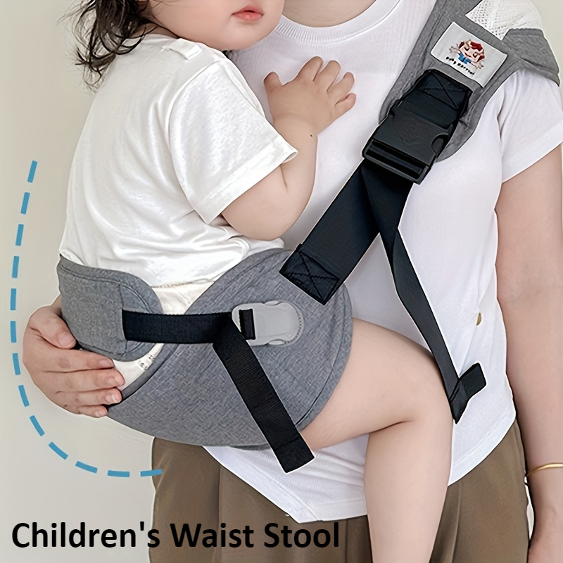 Banco de cintura infantil com proteção de cintura, alça de bebê, suporte ajustável, tipo de retenção frontal, grande, suporte para bebê