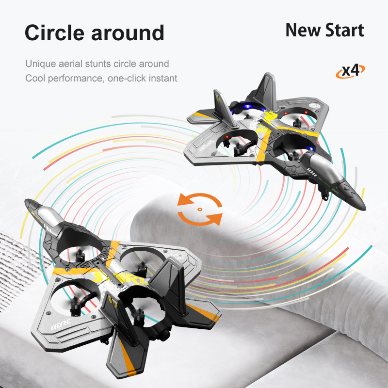 RC Pengendali Jarak Jauh Pesawat เครื่องบิน2.4G เซ็นเซอร์แรงโน้มถ่วงเครื่องบิน Tough Epp Glider LED Stunt ม้วน Jet เฮลิคอปเตอร์ของเล่นสำหรับเด็กเด็ก