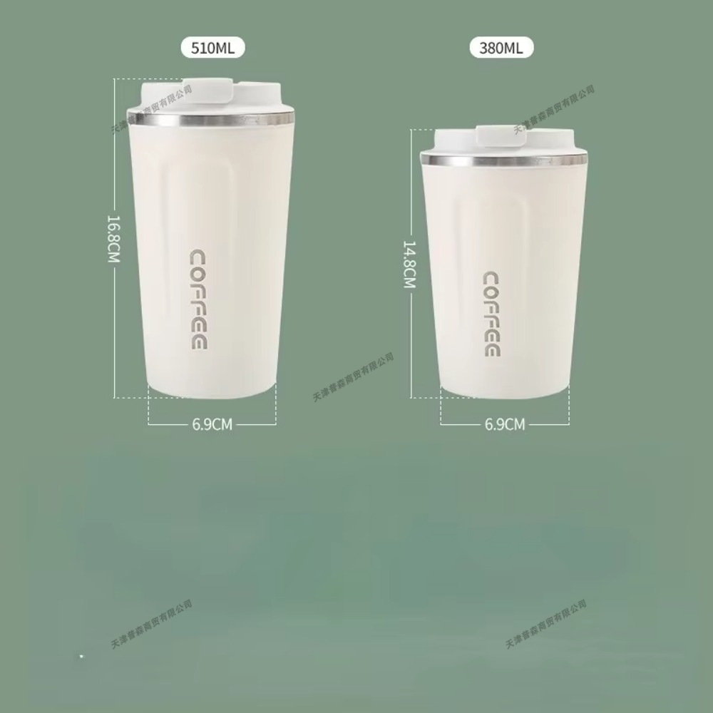 Taza de café de acero inoxidable de 380ml/510ml, Taza térmica de viaje, termo a prueba de fugas, botella de té y café, termo de estilo empresarial para oficina