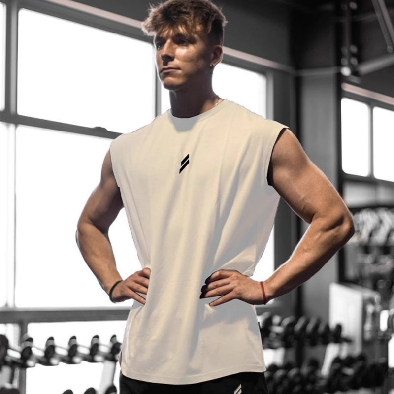 ฤดูร้อนฟิตเนสกีฬา Tank Top Men's Breathable หลวม Fit การฝึกอบรมเสื้อยืด Quick Drying เสื้อกั๊กชายฟิตเนสเสื้อผ้า