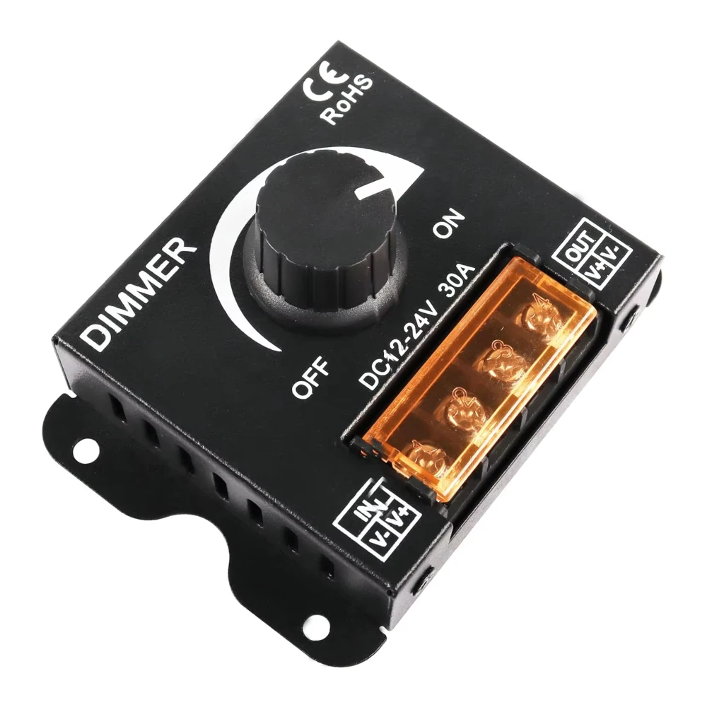 Ściemniacz LED DC 12V 24V 8A/30A Regulator Jasności do Samochodu Kampera Jednokolorowych Taśm LED Ściemnianie LED
