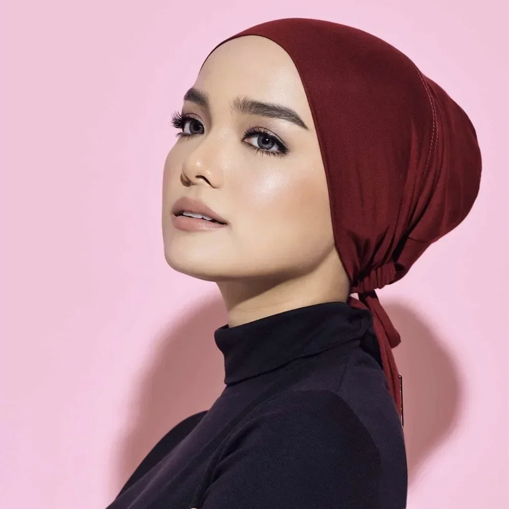 Jersey macio modal muçulmano turbante chapéu interno hijab bonés islâmico underscarf gorro índia chapéu feminino headwrap turbante mujer