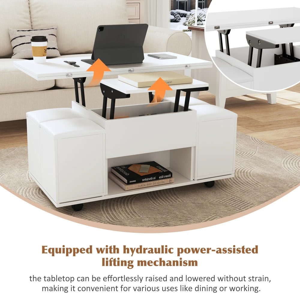 Couchtisch Multifunctional Coffee Table with Heben and Absenken-Der Desktop can 2-Tisch öffnen, multifunctional table