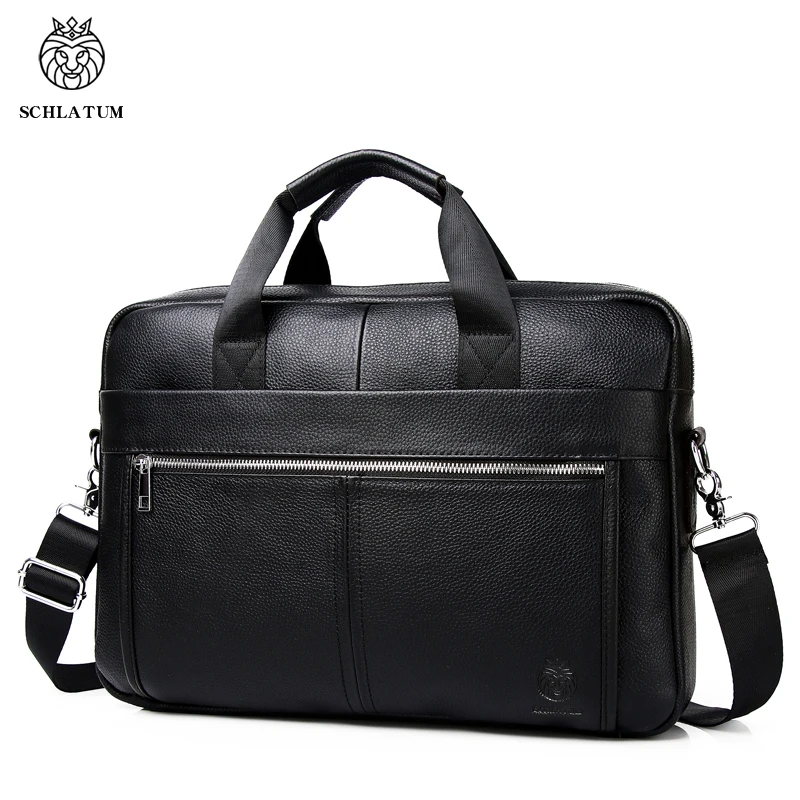 SCHLATUM Valigette in vera pelle rigide per uomo Borse di lusso Valigetta per laptop Borse Borsa per computer da ufficio da 15,6 pollici