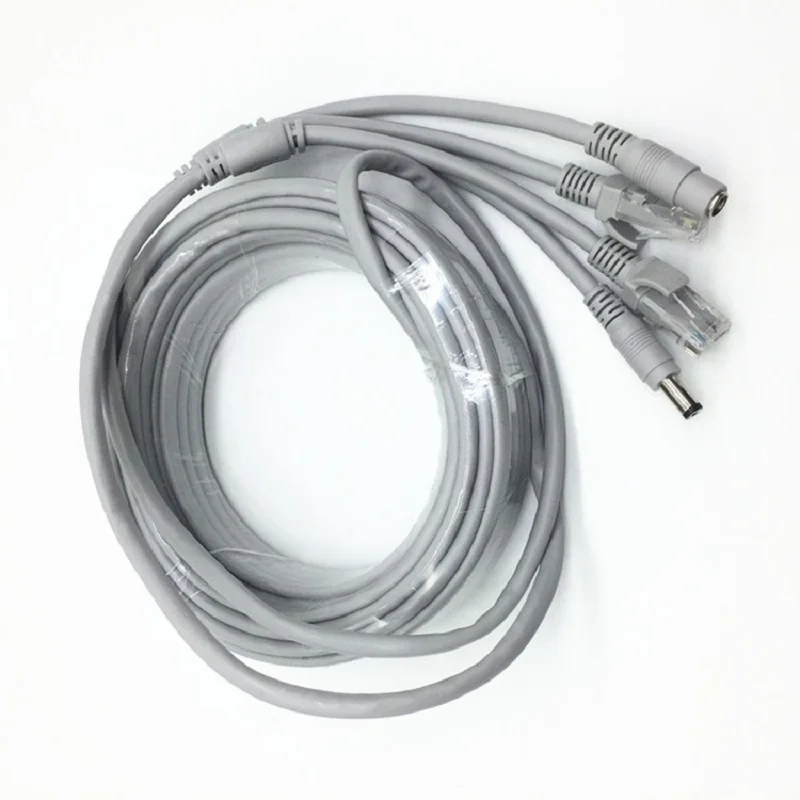 RJ45 Ethernet กล้องวงจรปิดสาย Cat5e DC Power Cat5 เครือข่ายอินเทอร์เน็ต LAN สาย PC คอมพิวเตอร์สําหรับ POE ระบบกล้อง IP Concatenon
