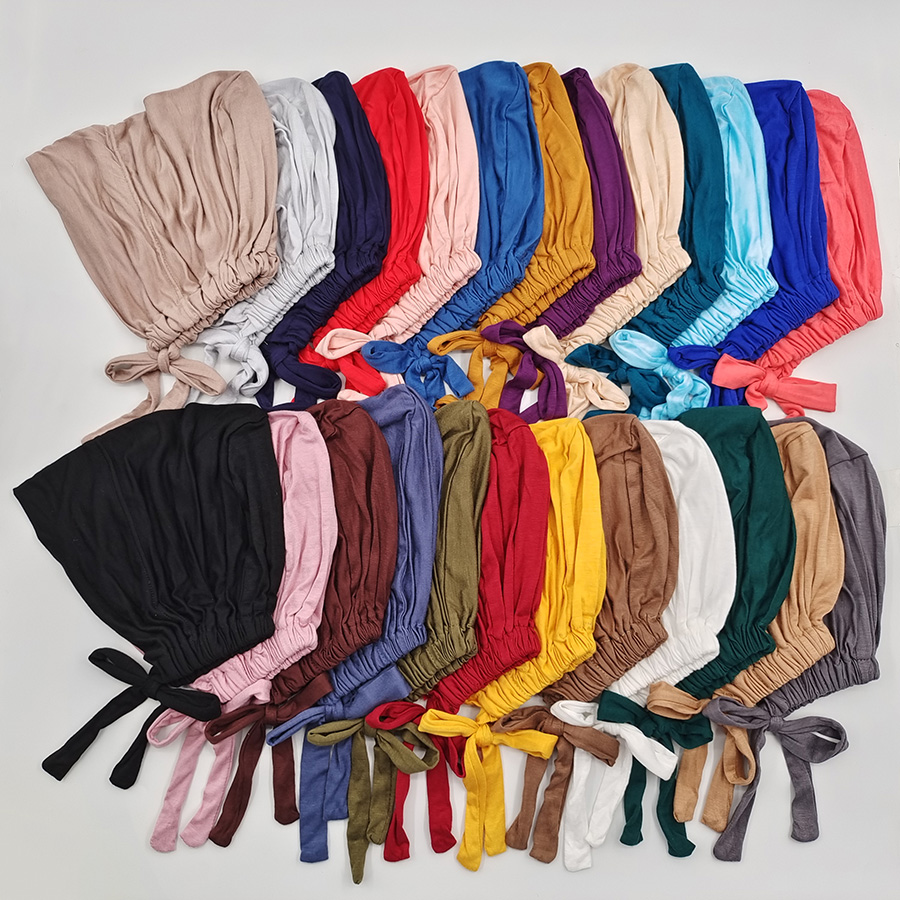 Nieuwe Zachte Modale Moslim Tulband Hoed Innerlijke Hijab Caps Islamitische Underscarf Motorkap India Hoeden Vrouwelijke Headwrap Turbante Mujer