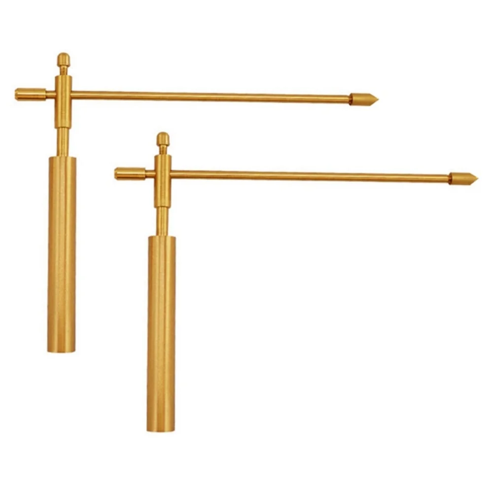2Pcs/Set Copper Dragon Seeking Dowsing Rods Outdoor Energy Water Witching Adjustable Detector Measuring Rods Detachable Tools