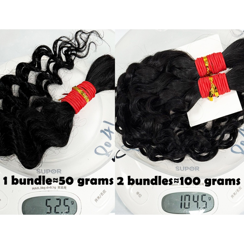 NABI 人毛編みバンドル ウォーターウェーブヘア三つ編みエクステンション ディープウェーブバルク カーリーバージン人毛バンドル ボヘミアン三つ編み用