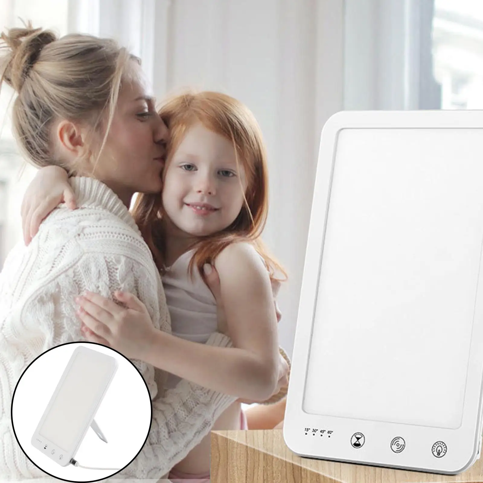 Luz de terapia de luz Natural simulada, protección ocular sin 10000Lux, luz de humor feliz, mejora el estado de ánimo ajustable para oficina, 110-240V