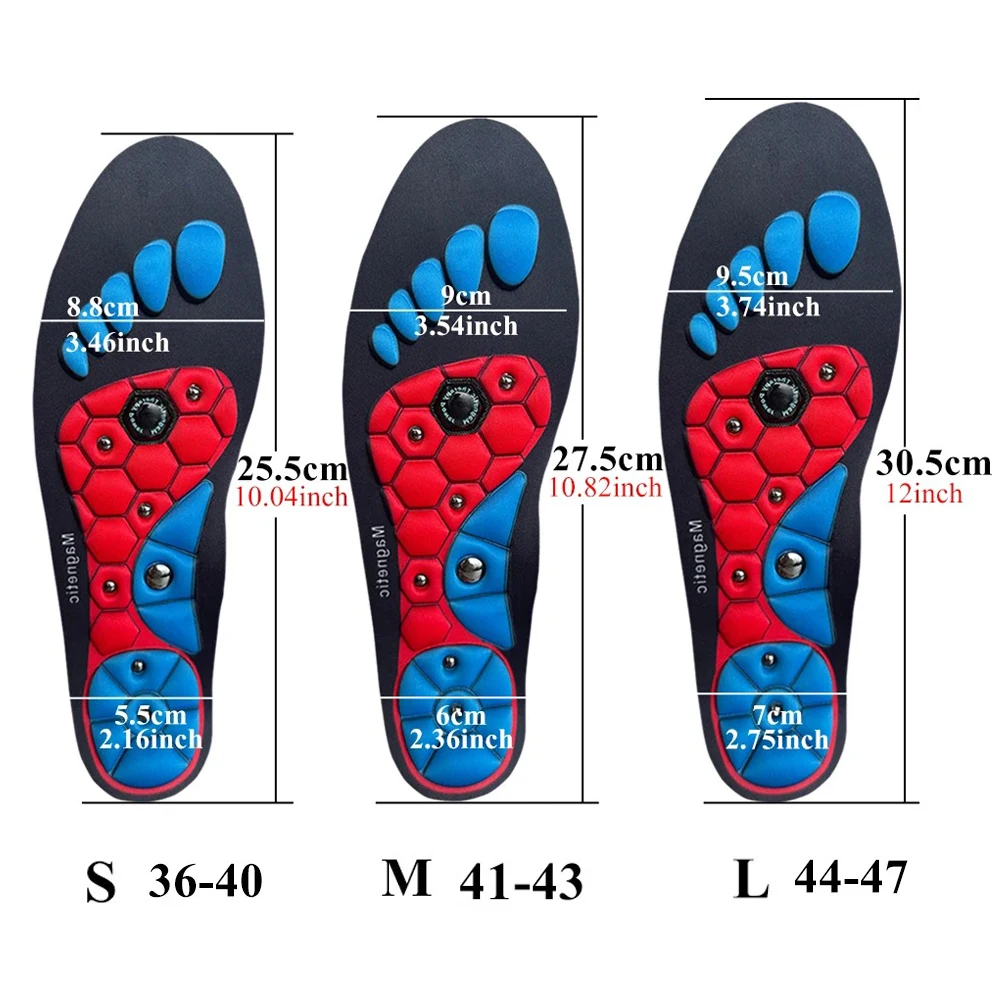 1 paio di solette per digitopressione solette magnetiche per digitopressione supporto per l'arco plantare promuovere la circolazione alleviare l'affaticamento ortodontico