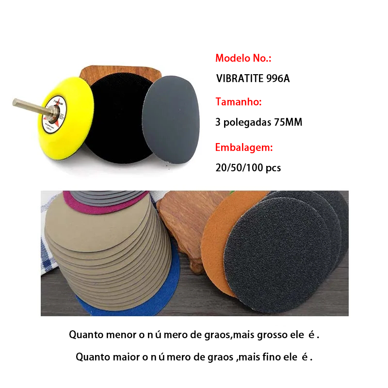 20/50/100 PCes lixa seca molhada 3 polegada 75mm gancho e laço Carboneto De Silício 60-10000 grãos disco de lixamento À Prova Dwaterproof água