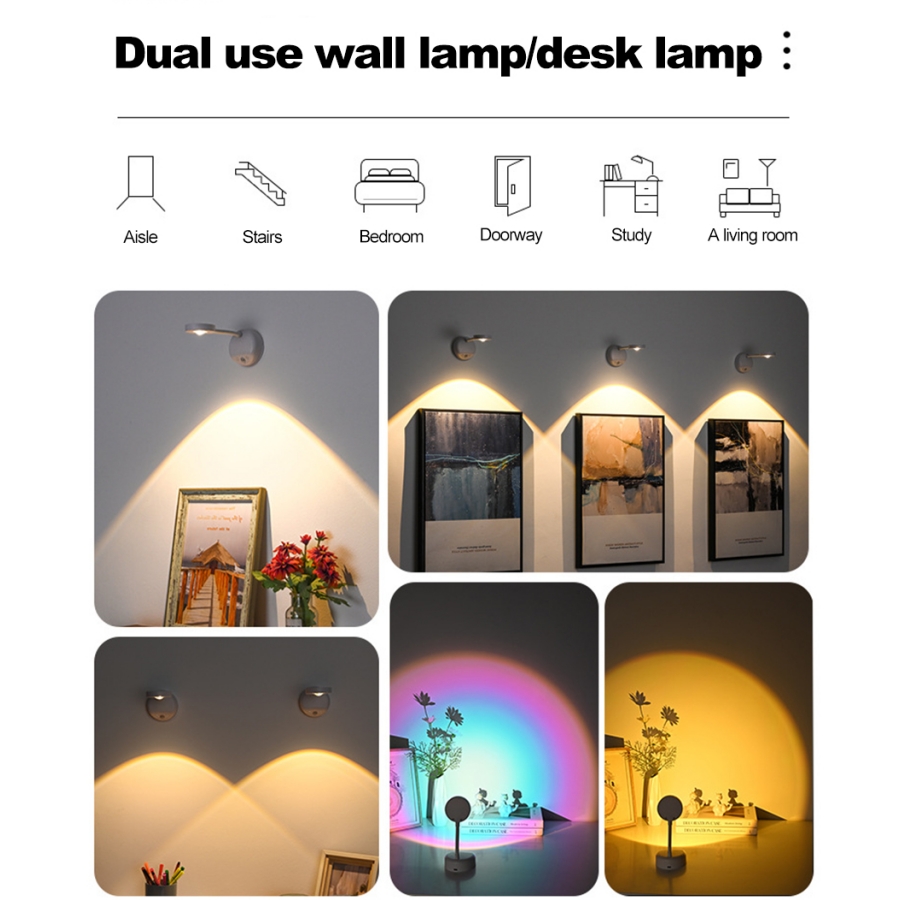 Pzsunly usb recarregável inteligente sensor humano sem fio luz de parede regulável led holofote para iluminar pinturas fotos