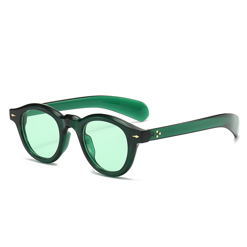 유럽과 미국의 패션 타원형 표범 인쇄 태양 안경 복고풍 쌀 박힌 안경 Ins 남성 여성의 다목적 선글라스