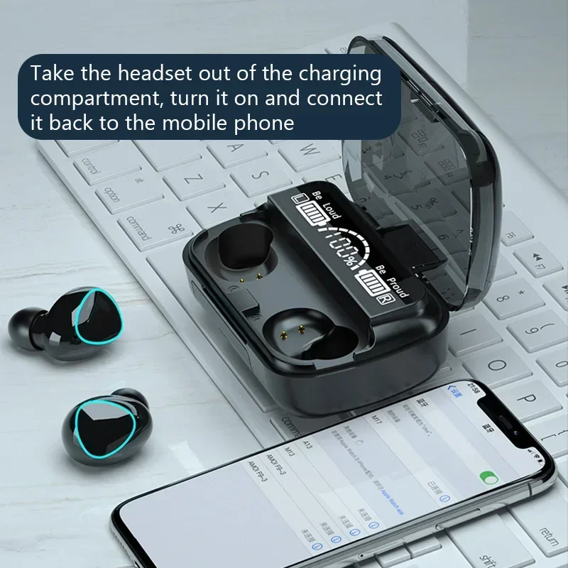 Nieuwe draadloze Bluetooth-hoofdtelefoon met ruisonderdrukking voor sport, mini, compatibel met Xiaomi, Huawei, vivo, OPPO en Apple